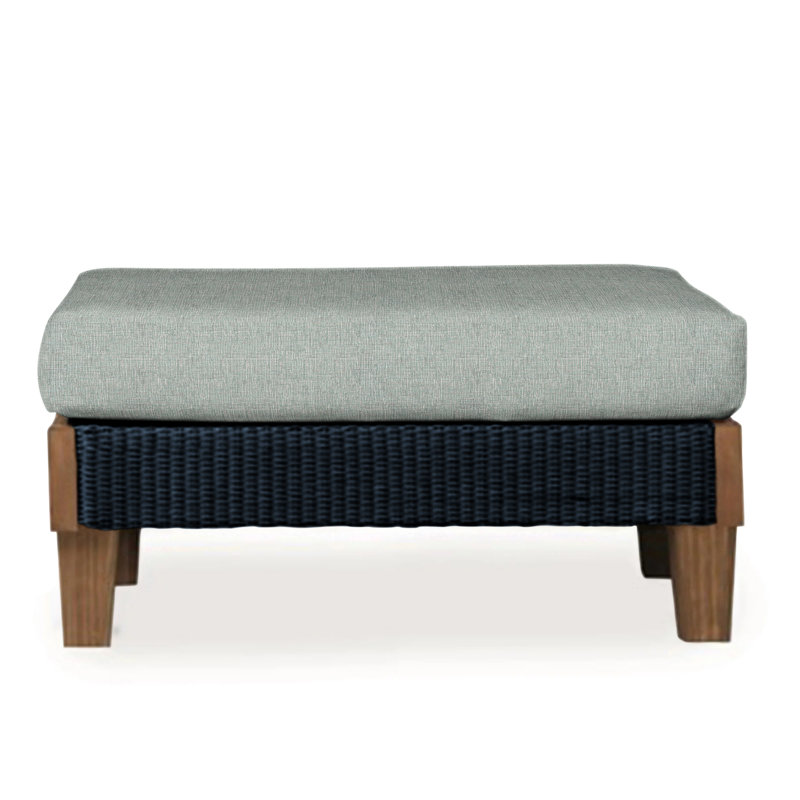 Catalina Outdoor Ottoman, Sailcloth Seagull, Ebony