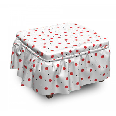 Housse pour repose-pieds calico fleuri