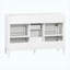 Base de meuble-lavabo autoportant 48 po 48 po, 4 tiroirs et 2 portes avec tablettes réglables, poignées en métal noir, blanc, panneau de fibres à densité moyenne-133709794-133709795