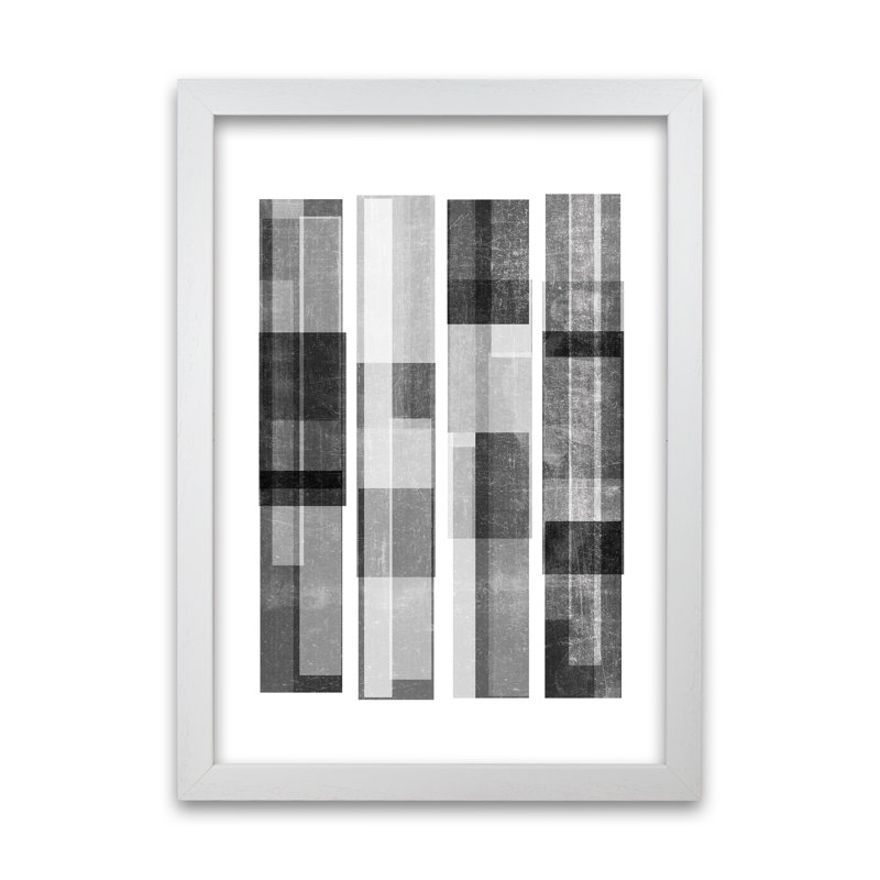 Black And White Abstract Negatives - Print, 84cm H x 59cm W x 3cm D, White Frame