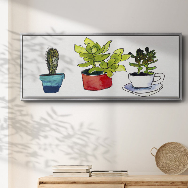 Vibrant Succulents II - toile encadrée, H 20 po x l 50 po