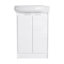 Meuble-lavabo autoportant de 23 pouces avec lavabo en céramique et portes à fermeture douce, parfait pour les salles de bain modernes et compactes-126233480