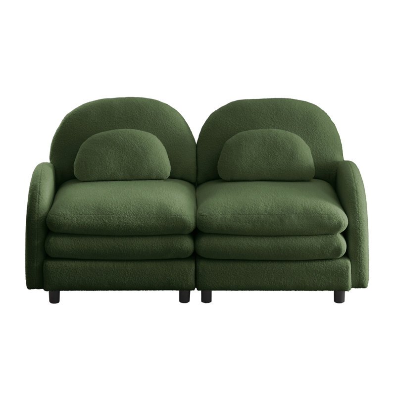 Canapé-lit Teddy, H 35,41 po x l 68,51 po x P 33,81 po, Vert