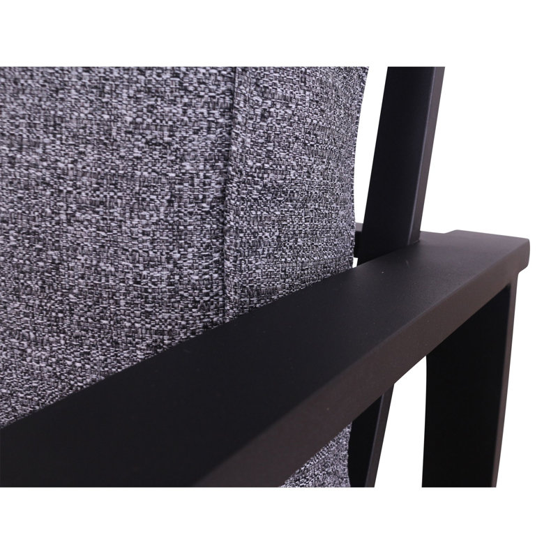 Chaise berçante d'extérieur en métal avec coussins