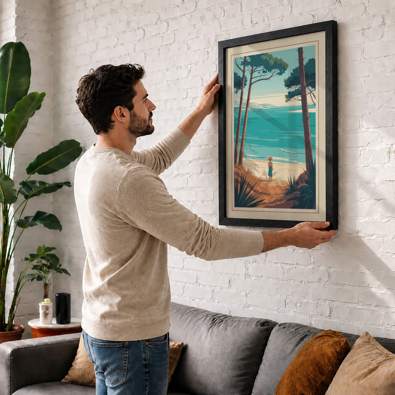 Solitude By The Shore Vintage - Print, A4 - 29.7 x 21.0 cm, White