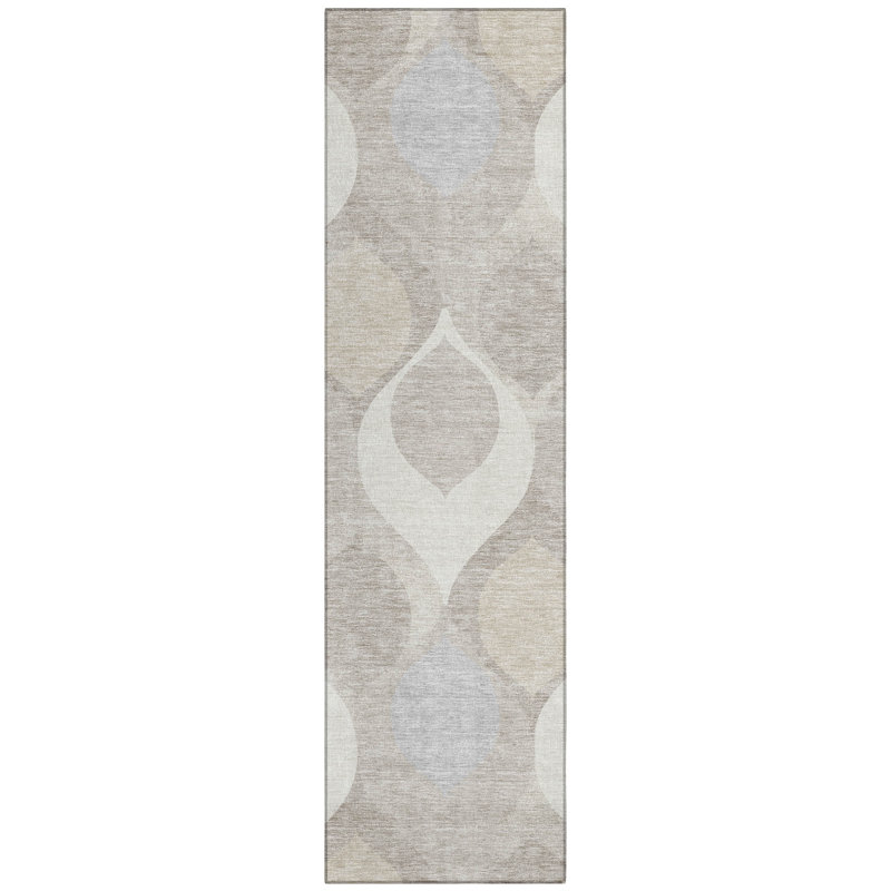 Washable Geometric Indoor / Outdoor Rug, Runner 2'3" x 7'6"