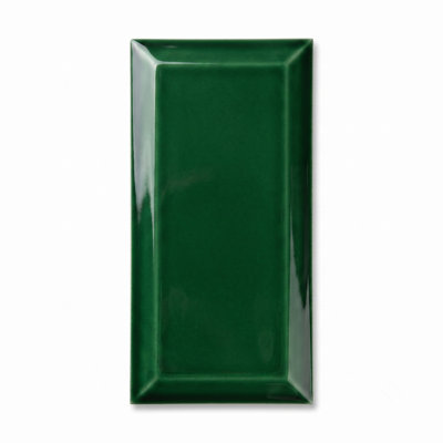 Victorian Green 4" x 8" Glossy Subway Beveled Ceramic Wall Tile