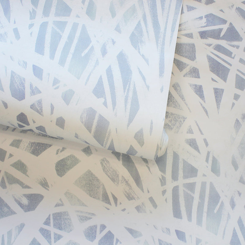 Tarijah 16.5' L x 20.5" W Peel and Stick Wallpaper Roll, Blue