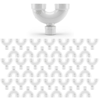 1-1/2 in. PVC DWV P-Trap w/ C.O. Solvent Weld Joint H x H, White PVC Drain, Waste & Vent Fitting, (50 Pack)