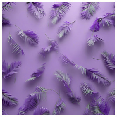 Purple Palm Leaves Double Sided Throw Pillows