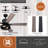 Hassain 52 in. Black Indoor Rod Mount Industrial Ceiling Fan with Reversible Driftwood-Black Walnut Blades, Dimmable LED Light Kit and Remote Control Included, 3 Speeds, Black Metal Cage Shade