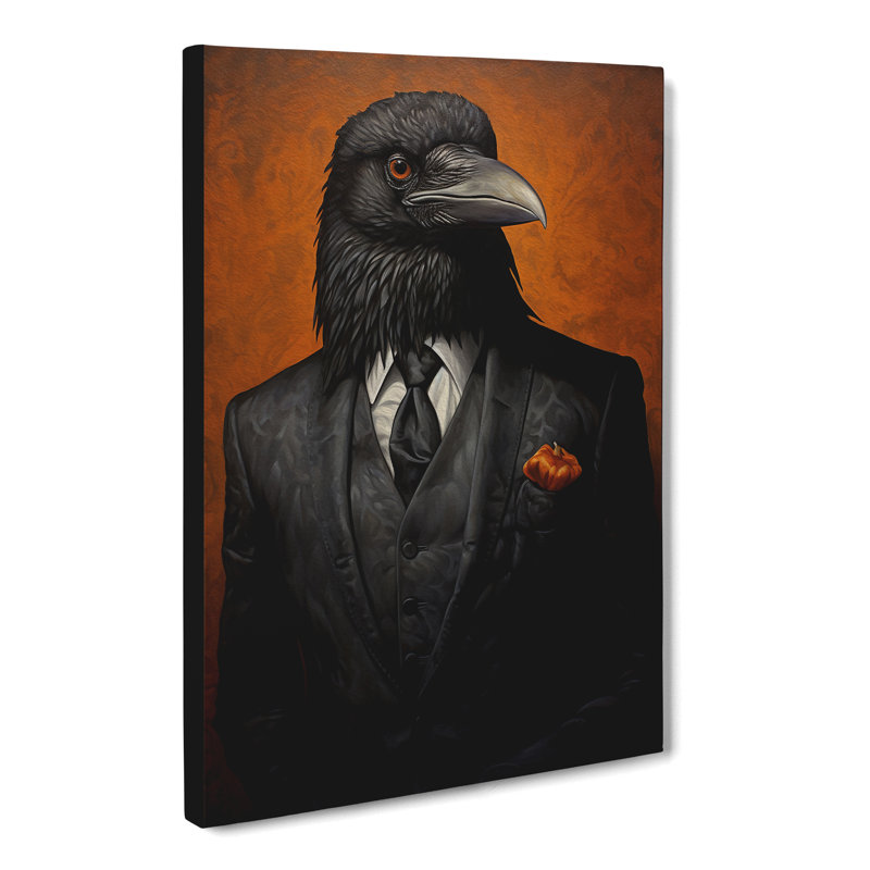 Raven in a Suit Painting - Wrapped Canvas, 76cm H x 50cm W x 3cm D
