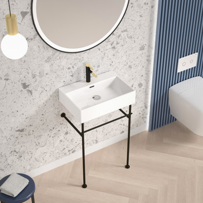 Blue Elephant 609.6mm L x 431.8mm W Ceramic Rectangular Sink with Overflow