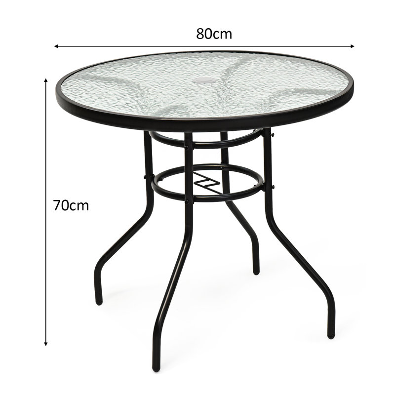 Ema-May Round Metal Outdoor Bistro Table , 80cm cm W 80cm cm D