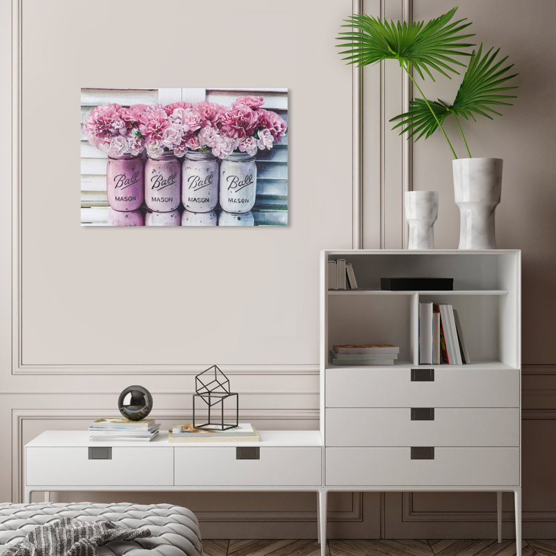 " Mason Jars " by Wynwood Studio, 16" H x 24" W x 0.8" D