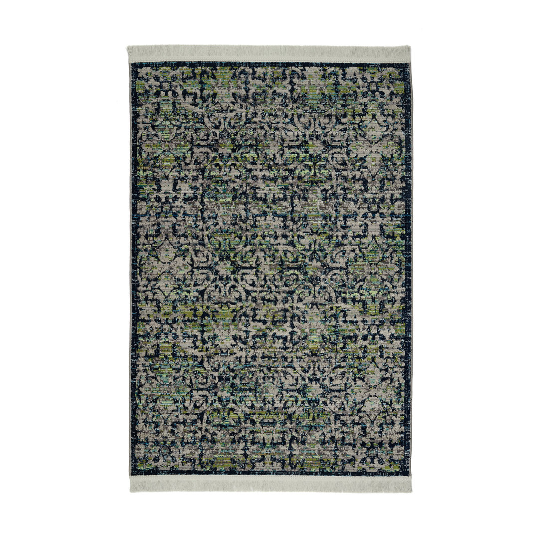 Machine Woven Grey/Green/Black Rug