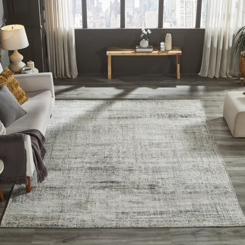 Elements Silver Mist Handmade Area Rug, Rectangle 8'6" x 11'6"