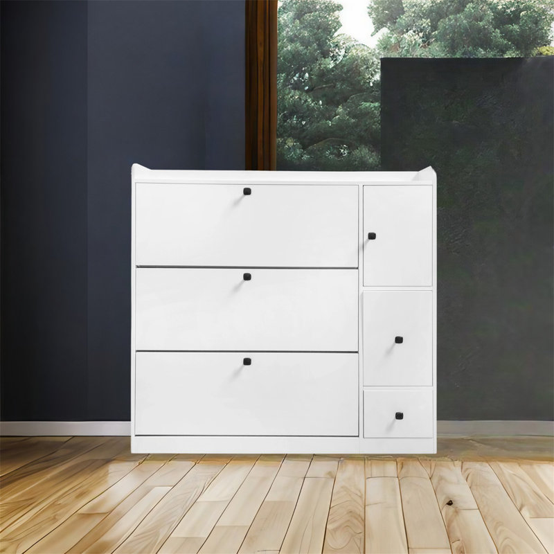 24 Pair Shoe Storage Cabinet, White