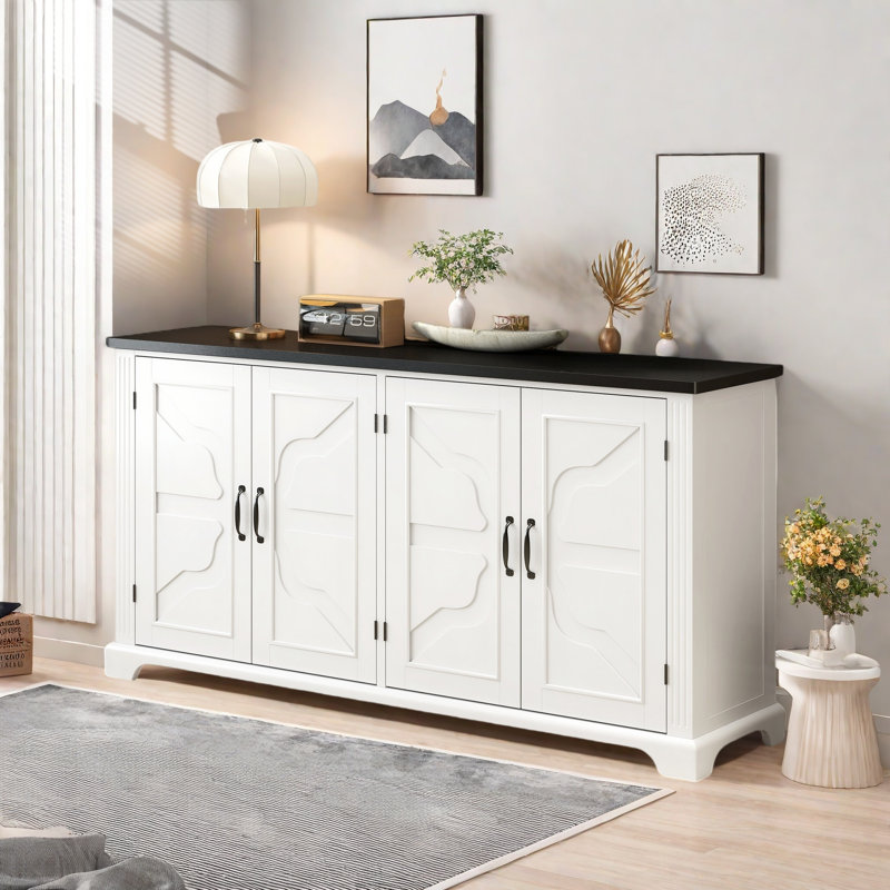 Alston 62.8'' 4 Doors Sideboard Cabinet, White