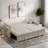 3 In 1 Convertible Sleeper Sofa Bed With Reclining Backrest, Pillows And Side Pockets-1869365435