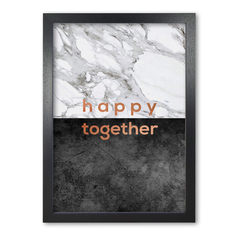 Happy Together Copper - Print, Black Grain Frame, 85 cm H x 60 cm W x 5 cm D