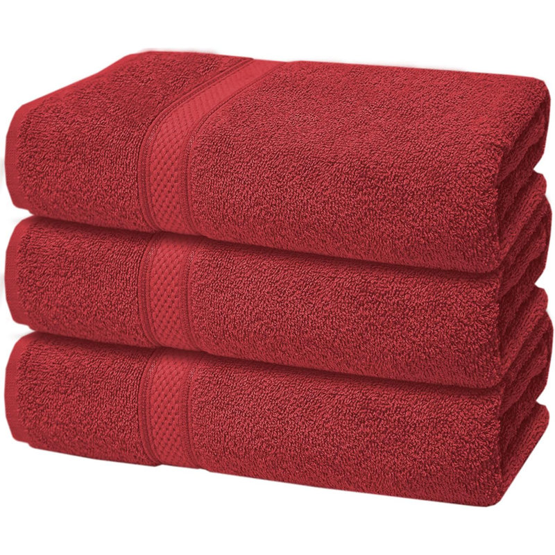 Nayelly Turkish Cotton Bath Towel, Red