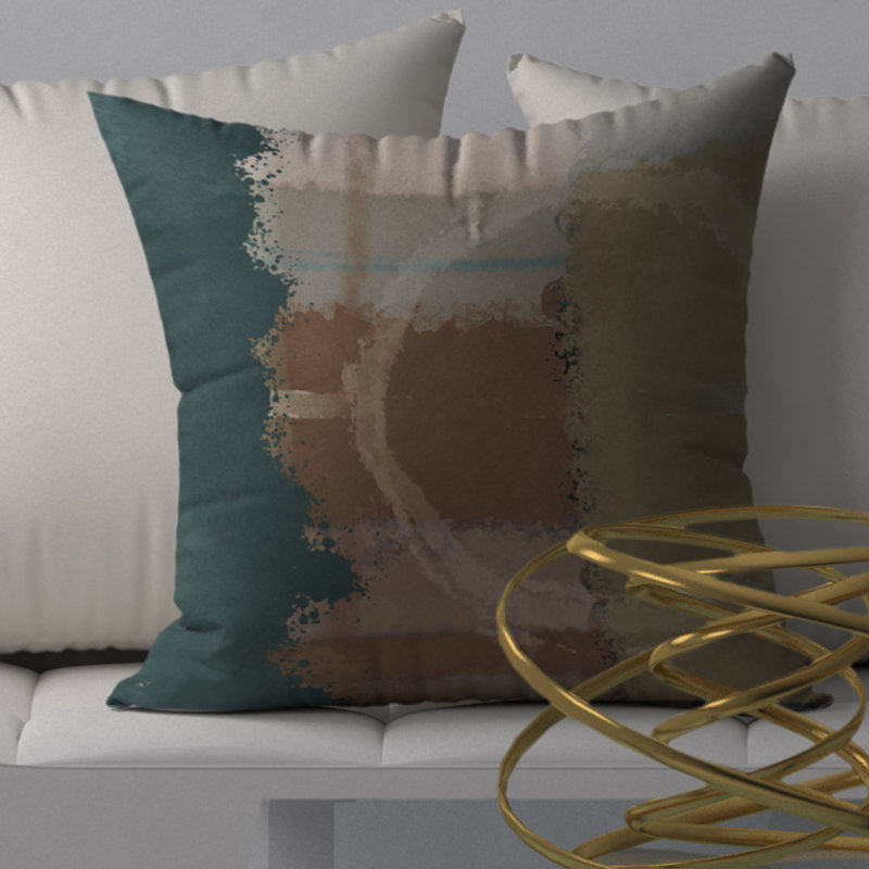 Abstract Reversible Throw Pillow, 18" x 18"