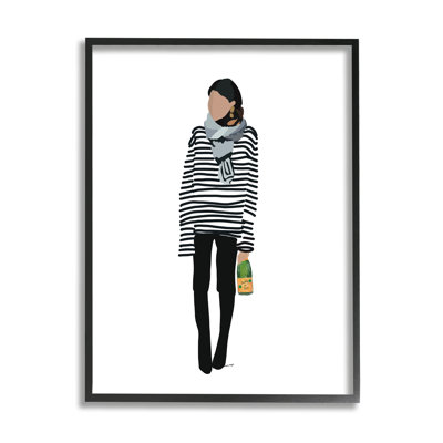 " Trendy Stripes Fashion Girl " by Amelia Noyes