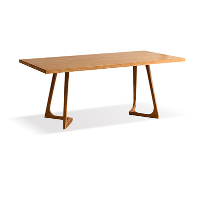 Brown Rectangular Solid Wood Dining Table