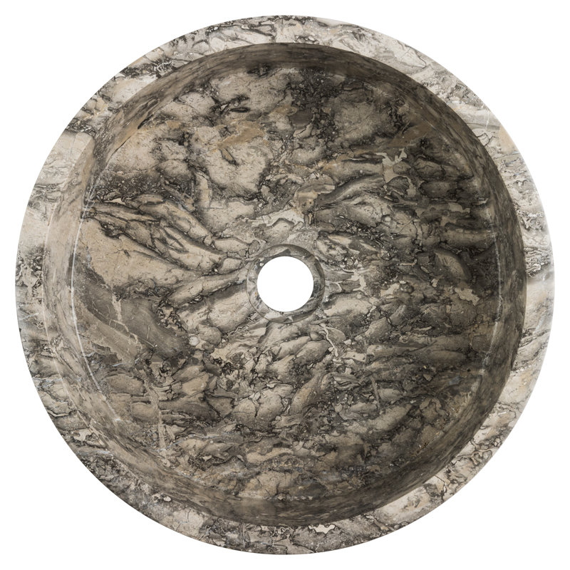 Williston Forge Aragorn 520mm L x 520mm W Black Stone Circular Sink