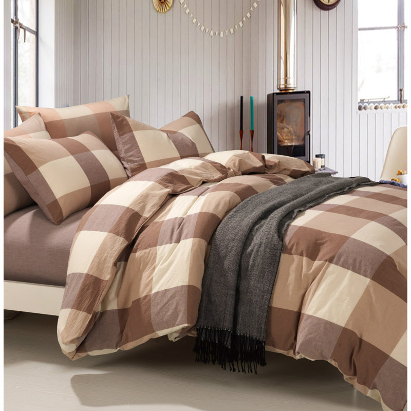 Polyester Duvet Cover with Pillow Shams Included, Queen Duvet Cover + 2 Standard Shams, Caramel