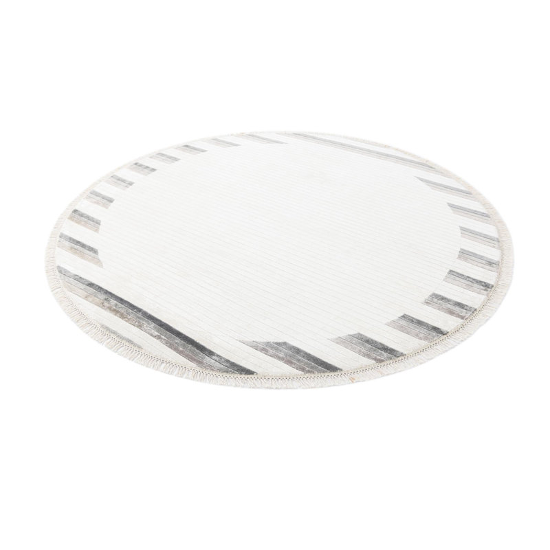 Tapis rond ivoire Jacinto