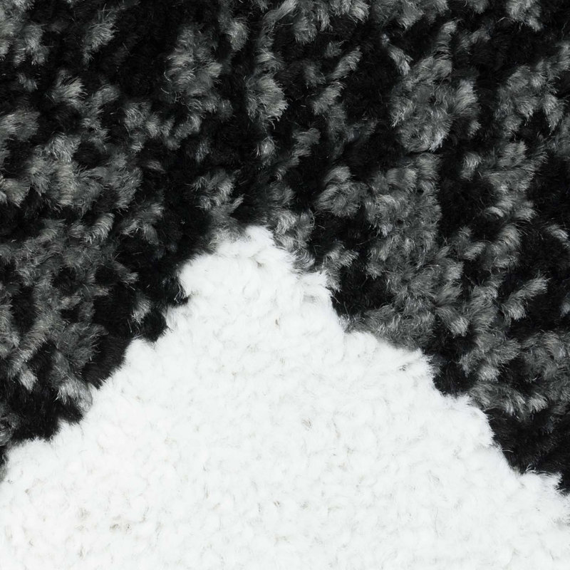 Tapis géométrique gris / ivoire Crosland, Rectangle 6 pi 3 po x 9 pi 3 po
