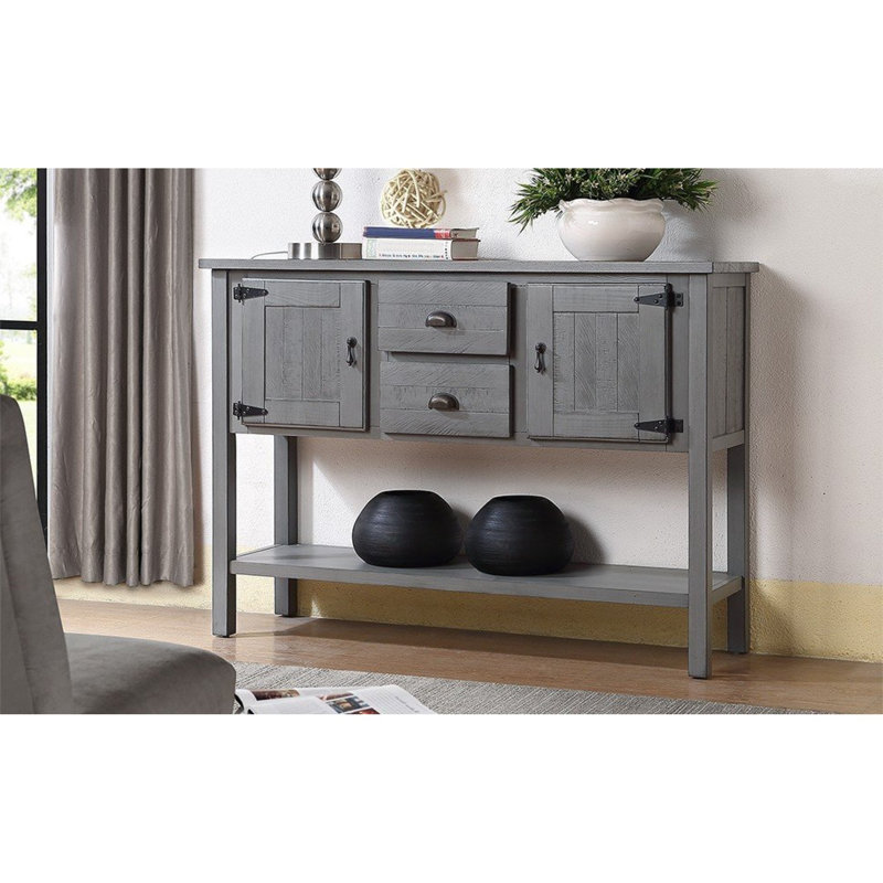 Console de rangement polyvalente en bois rétro pour espaces de vie