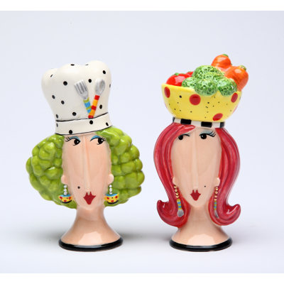 Cosmos Gifts Chef Lady Salt and Pepper Set