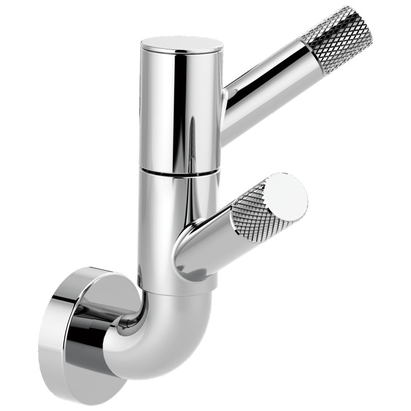Litze Rotating Double Robe Hook, Polished Chrome