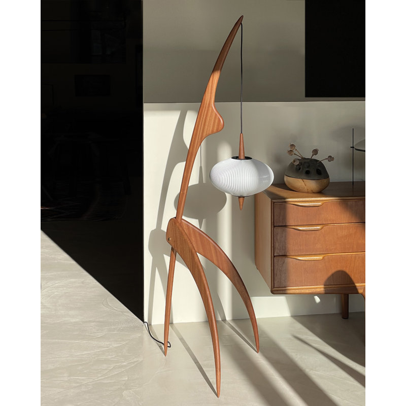 Praying Mantis Floor Lamp, Black Ash