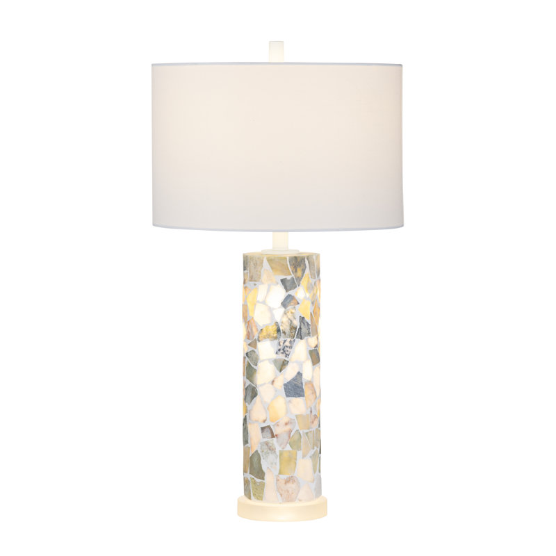 31" Crystal Table Lamp With White Shade