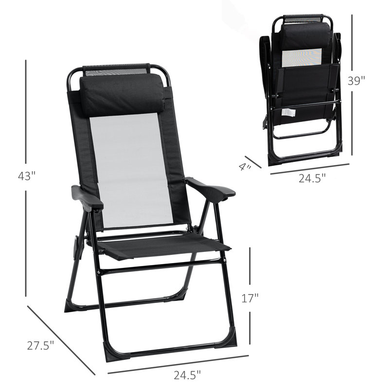 Jahvarni Folding Camping Chair, Black