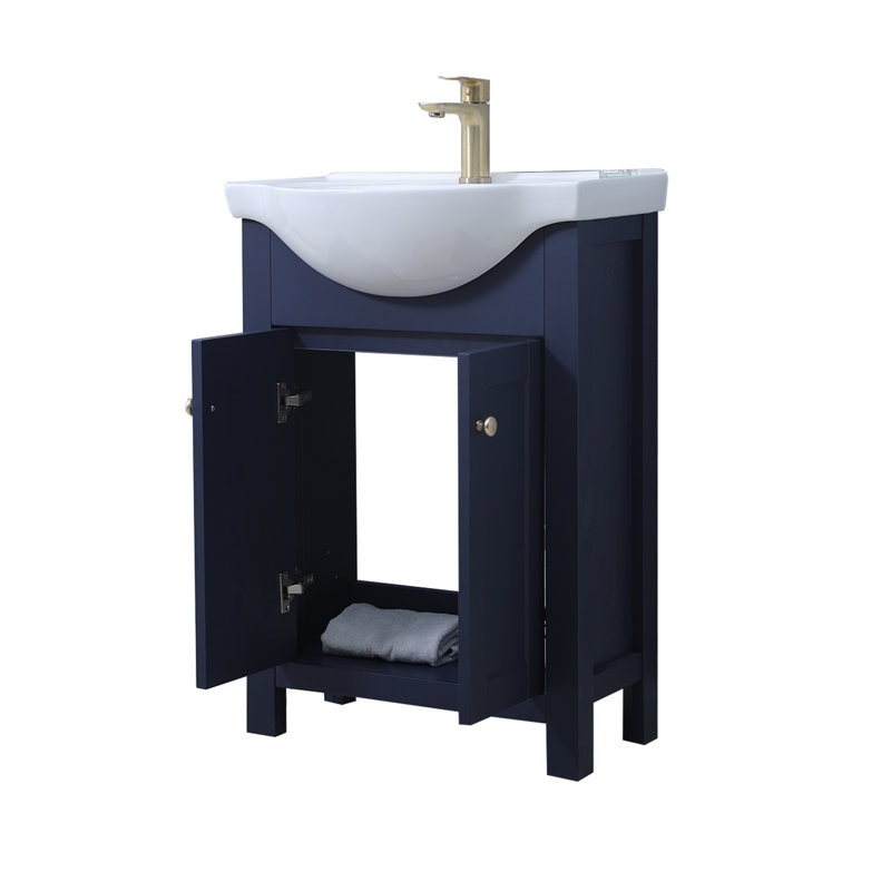Ensemble de meuble-lavabo simple 24 po bleu