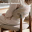 Ensemble de tabourets de bar en bois massif de 3,25 po de couleur kaki de hauteur comptoir, fabriqué en bois massif et en tissu, idéal pour les îlots de cuisine et les bars à domicile-461354978-461354988