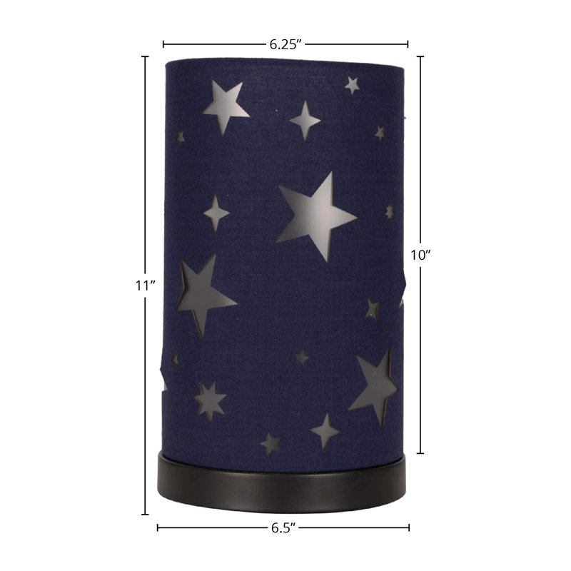 Lampe de table en métal, Noir / doré frotté, H 11 po x l 6 po x P 6 po