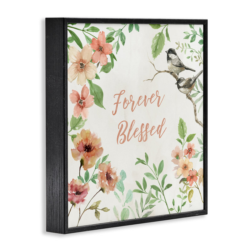 Estampe numérique «Forever Blessed» par Nan, H 12 po x l 12 po, Giclée encadrée noir minuit