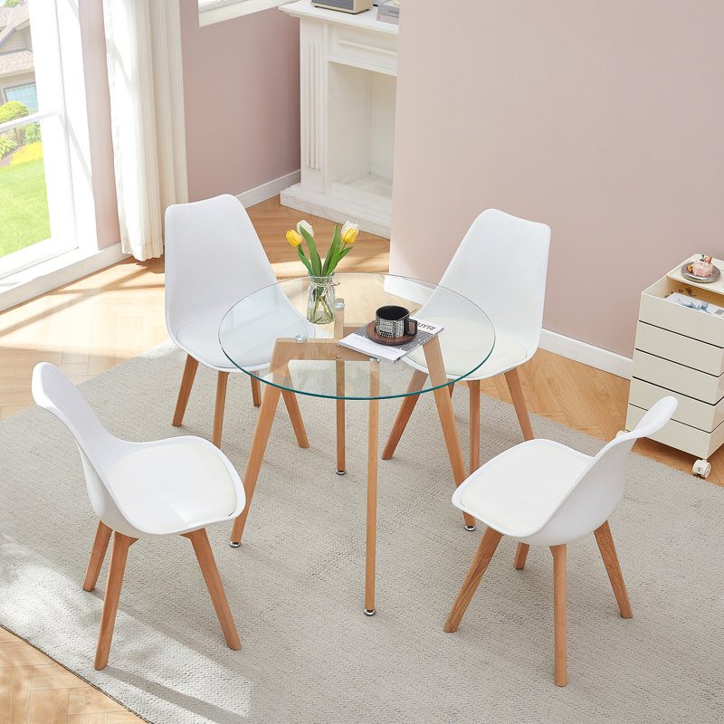 Mckenzie 4 - Person Dining Set, 74"H x 80"L x 80"W