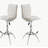 Modern barstool textured leather/chrome adjustable height soft white