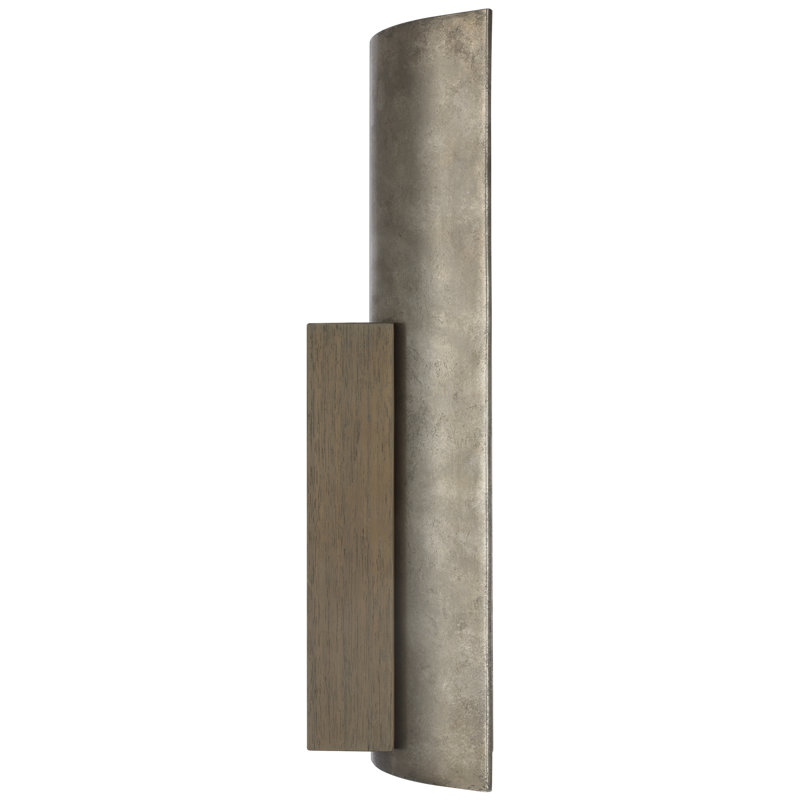 Anne-Marie Barton Remi 18" Sconce, Mottled Pewter/Warm Walnut