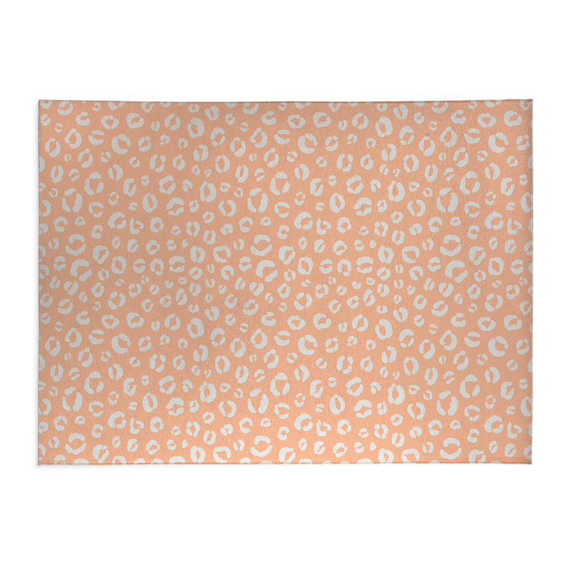 Leopard Play Kids Play Mat, Rectangle 3' x 5', Peach/Orange