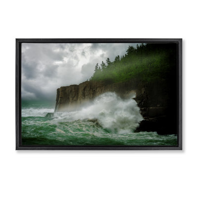 Rushing Water Crashing Framed Floater Canvas By Rick Berk
