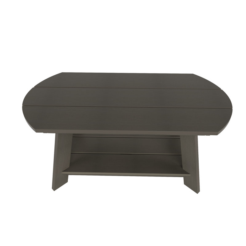 Arrlo Outdoor All-Weather Poly Coffee Table, Charcoal Gray