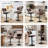 Swivel Adjustable Height Bar Stools with Footrest and Thick Cushion Curved Backrest(Set of 2)-1671765386